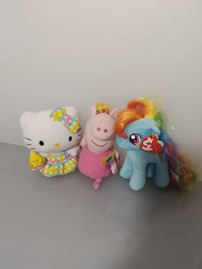 Ty Beanies Hello Kitty, Peppa Pig & My Little Pony Plush Toy Set - Multicolor